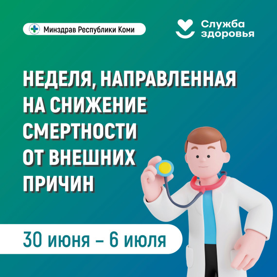 В Республике Коми началась неделя, направленная на снижение смертности от внешних причин.